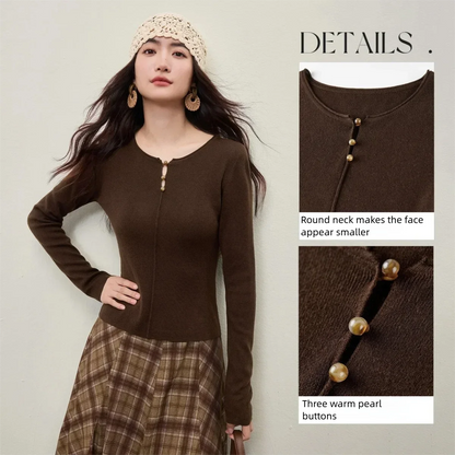 Split-Neck Long-Sleeve Top