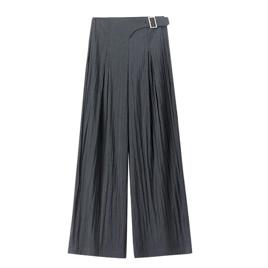 Pleated Wide-Leg Pants
