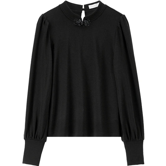 Keyhole Balloon-Sleeve Top