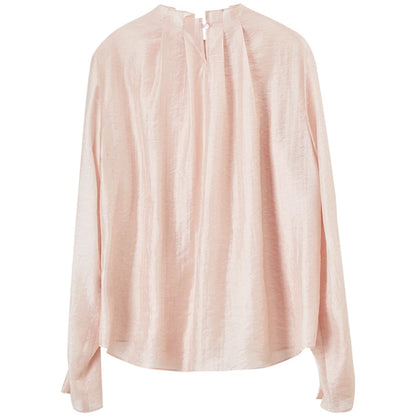 Ruffle-Neck Long-Sleeve Blouse