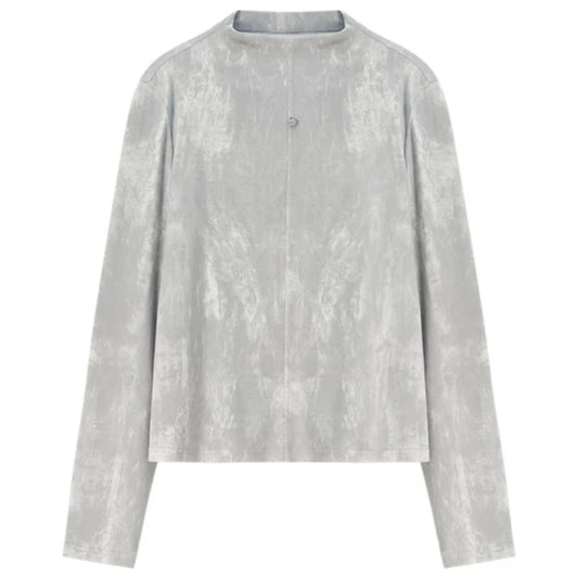 Marbled Mock-Neck Top