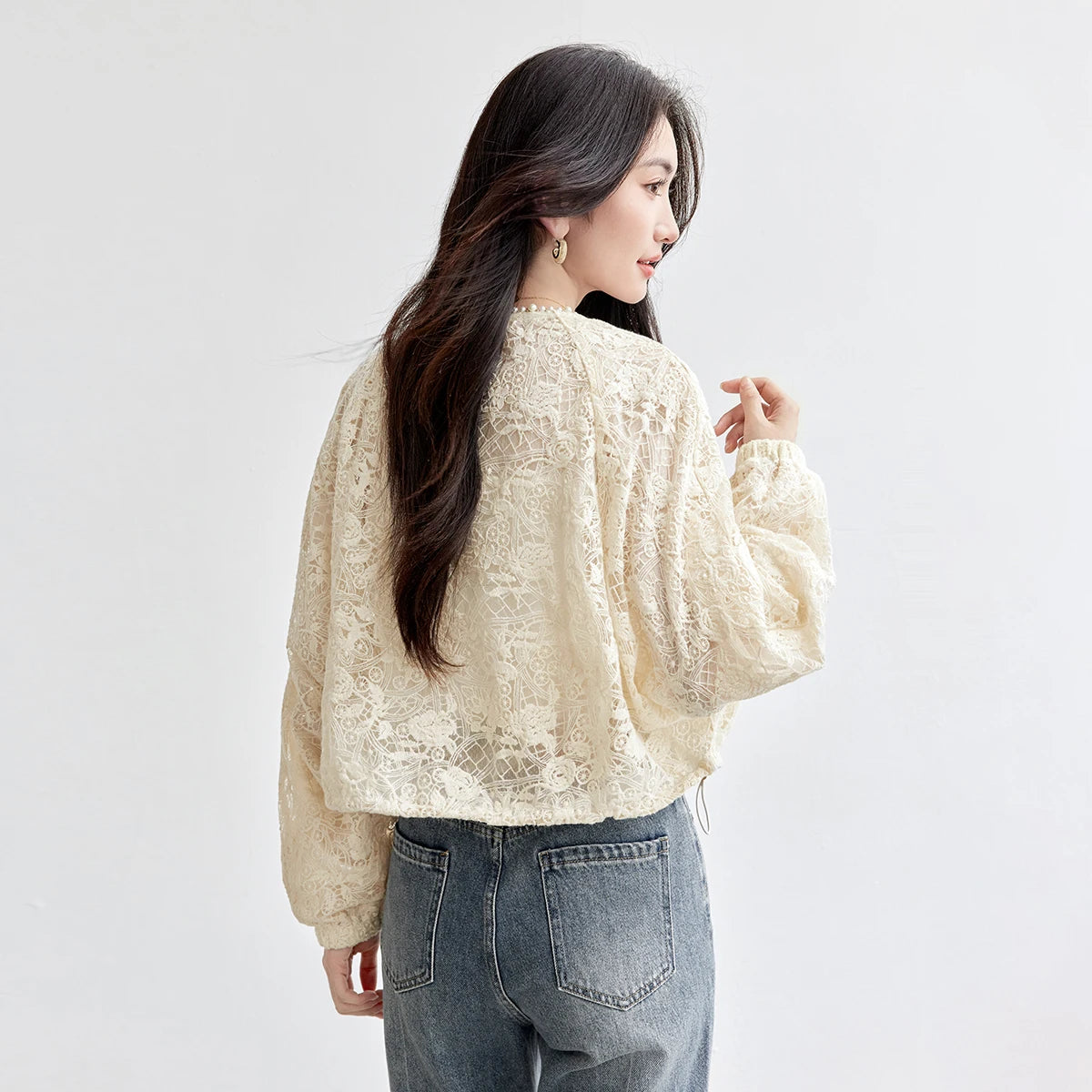 Floral Lace Cropped Jacket