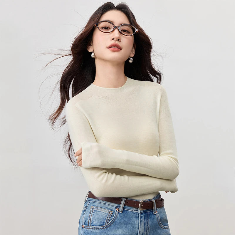 Mock-Neck Long-Sleeve Sweater