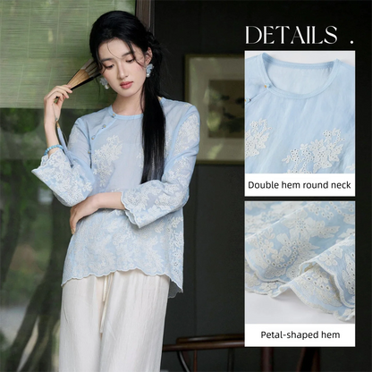 Floral Embroidered Blouse