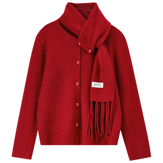 Button-Front Knit Cardigan
