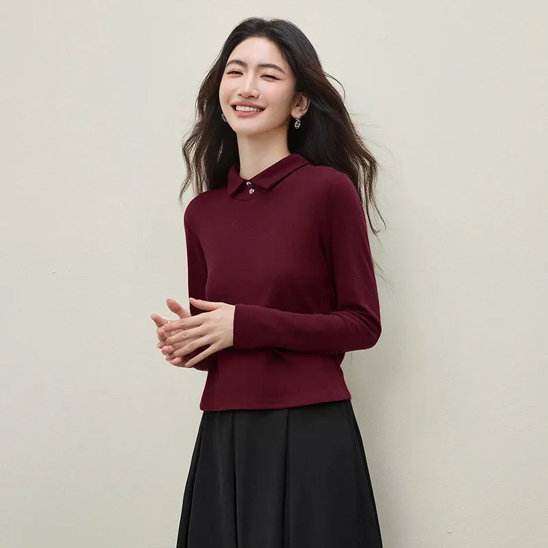 Long-Sleeve Polo Top