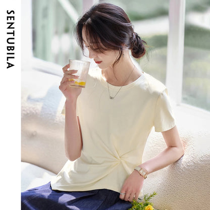 Twist-Front Asymmetric Tee