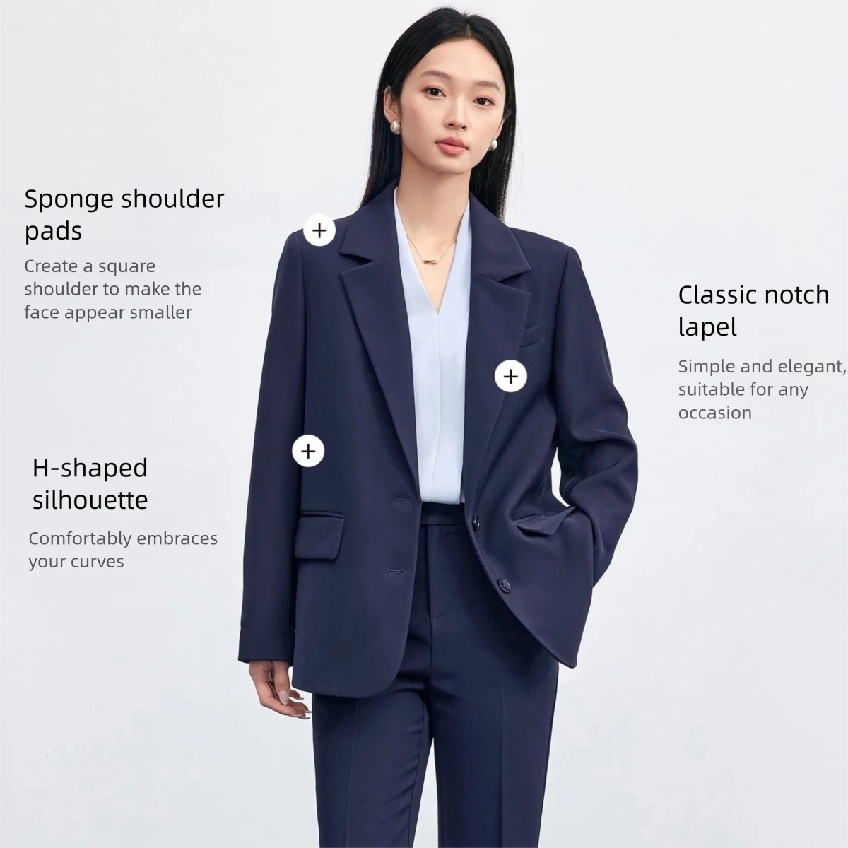 Notched-Lapel Blazer and Pants Set