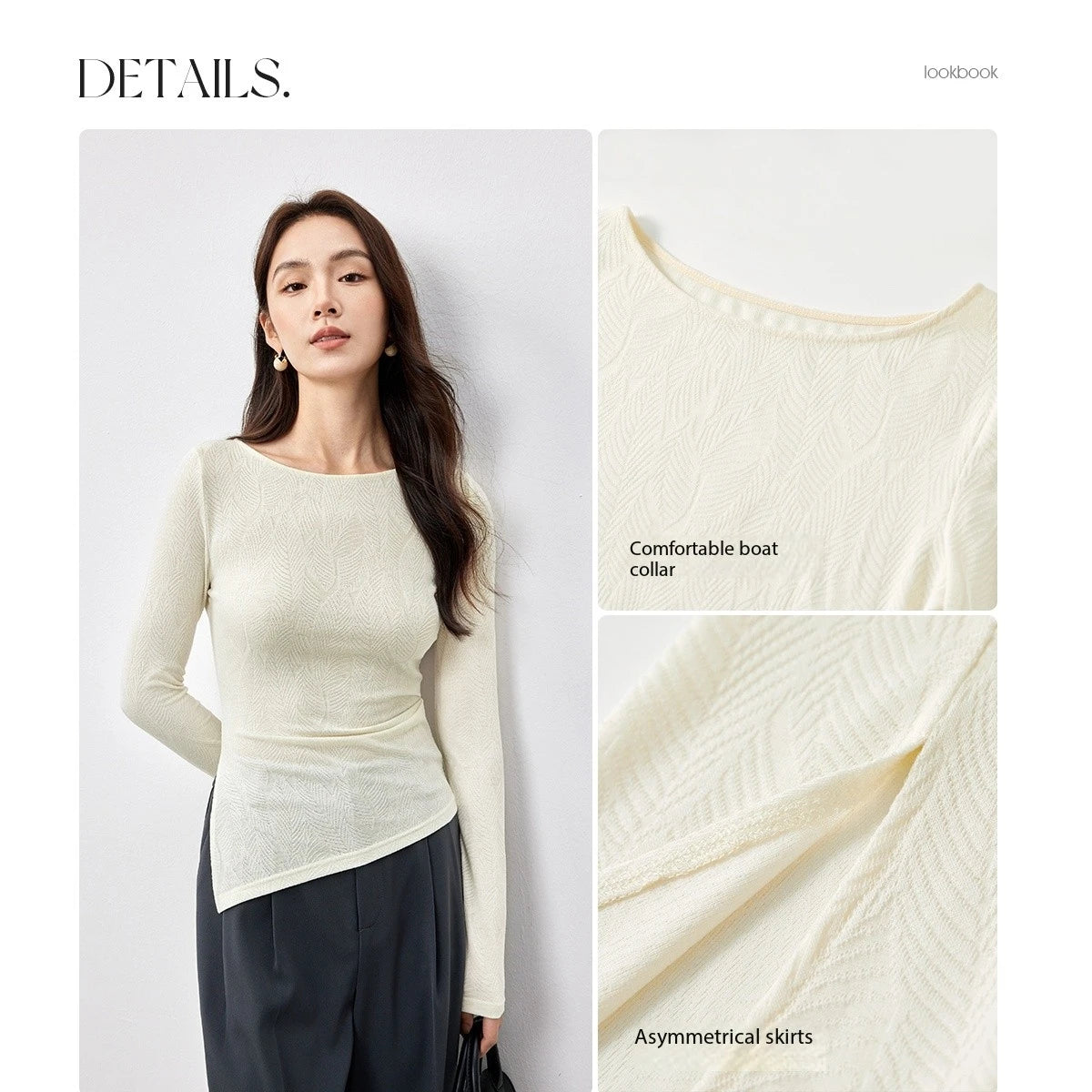 Side-Ruched Long-Sleeve Top