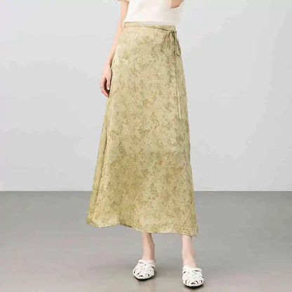 Patterned A-Line Midi Skirt