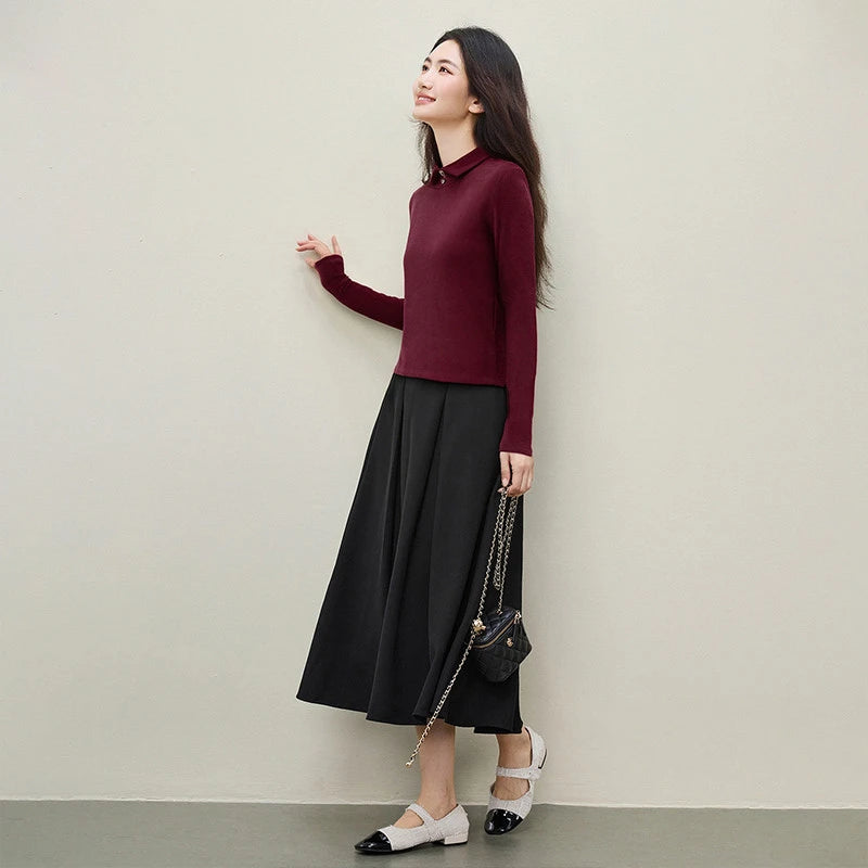 Long-Sleeve Polo Top