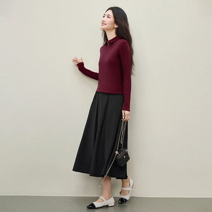 Long-Sleeve Polo Top