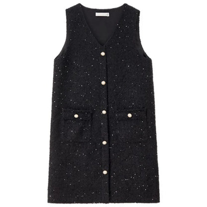 Button-Front Sleeveless Mini Dress