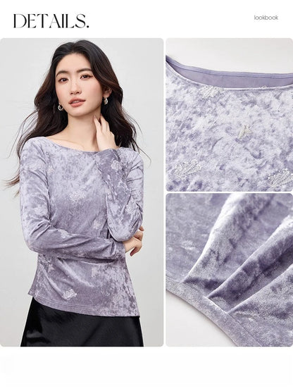 Draped-Neck Textured Top