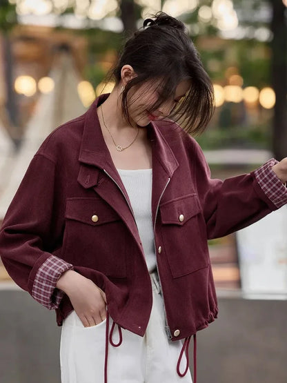 Drawstring-Hem Pocket Jacket