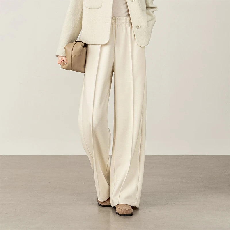 Elastic-Waist Wide-Leg Pants