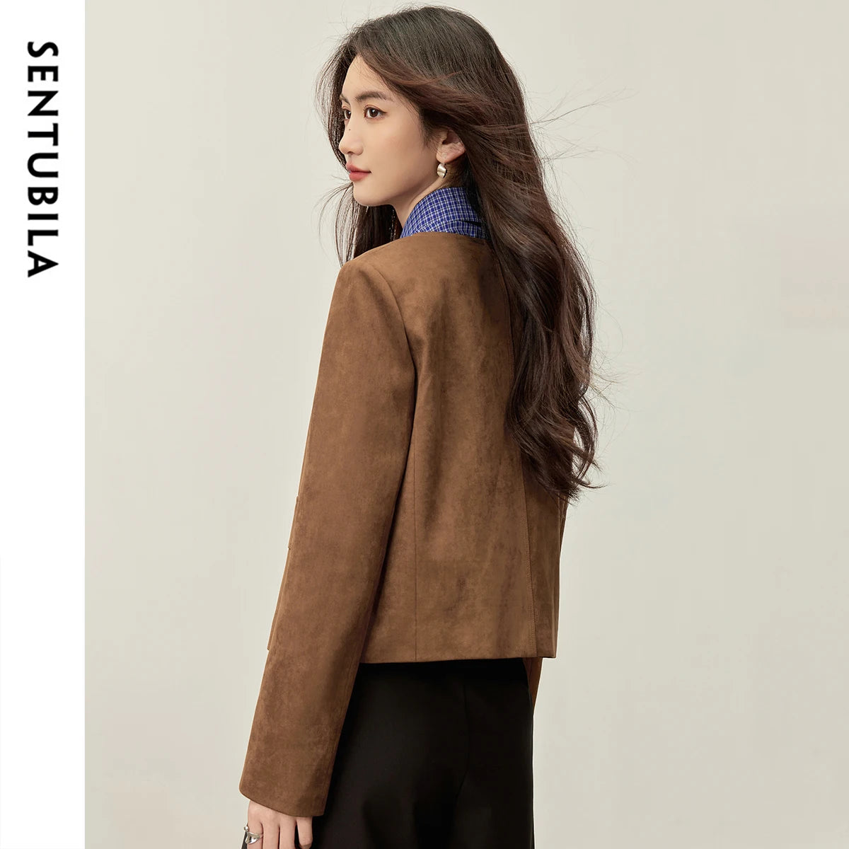 Collarless Cropped Jacket