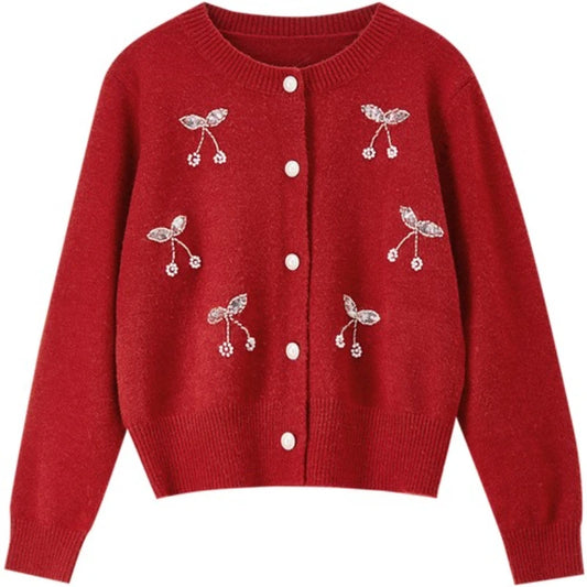 Cherry Embellished Cardigan