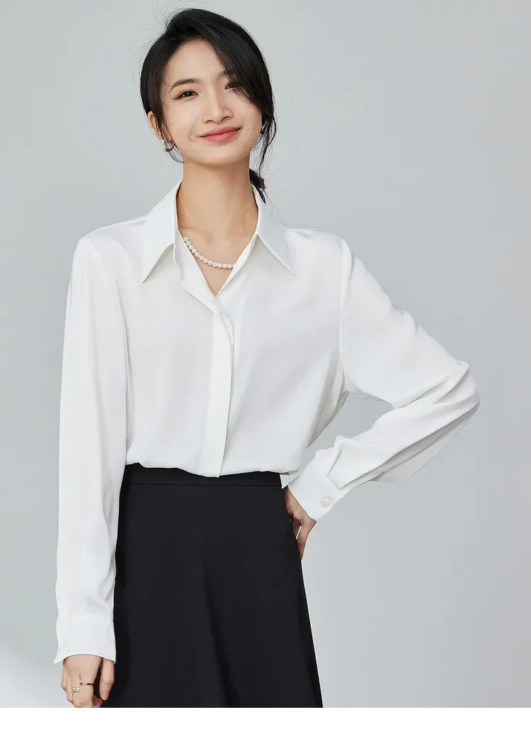 Collared Long-Sleeve Blouse