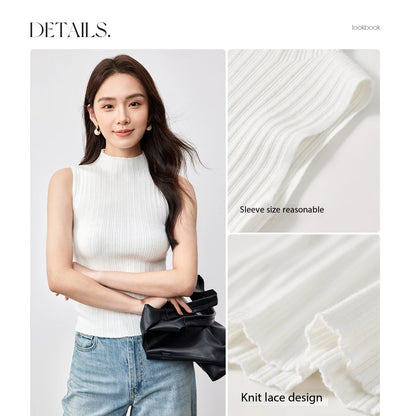 Ribbed Mock-Neck Tank Top