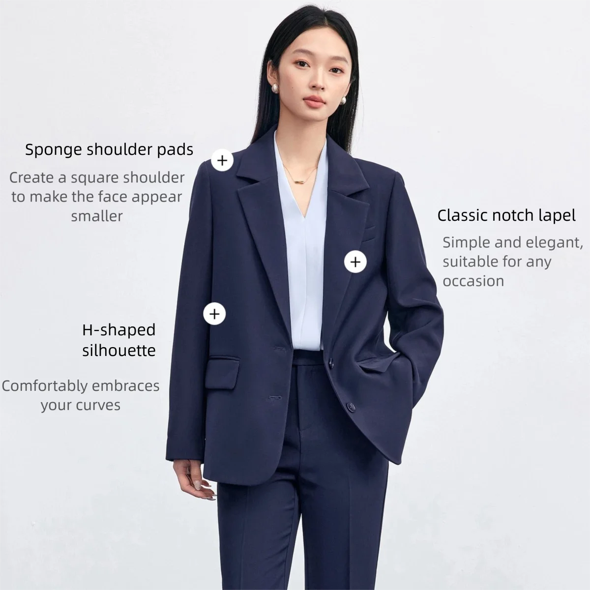 Notched-Lapel Blazer and Pants Set