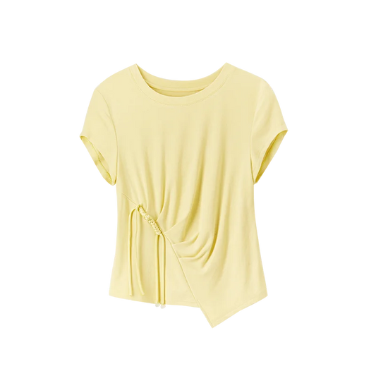 Side-Ruched Asymmetric Tee
