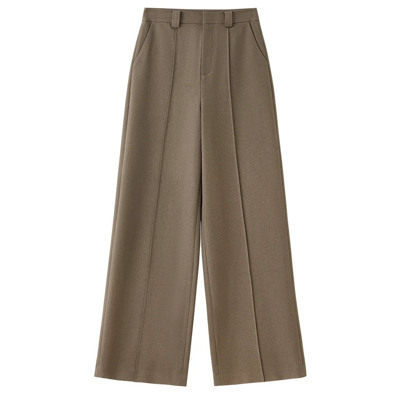 Center-Seam Straight-Leg Pants