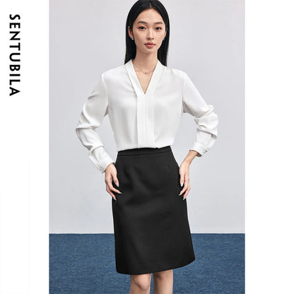 Straight Knee-Length Skirt