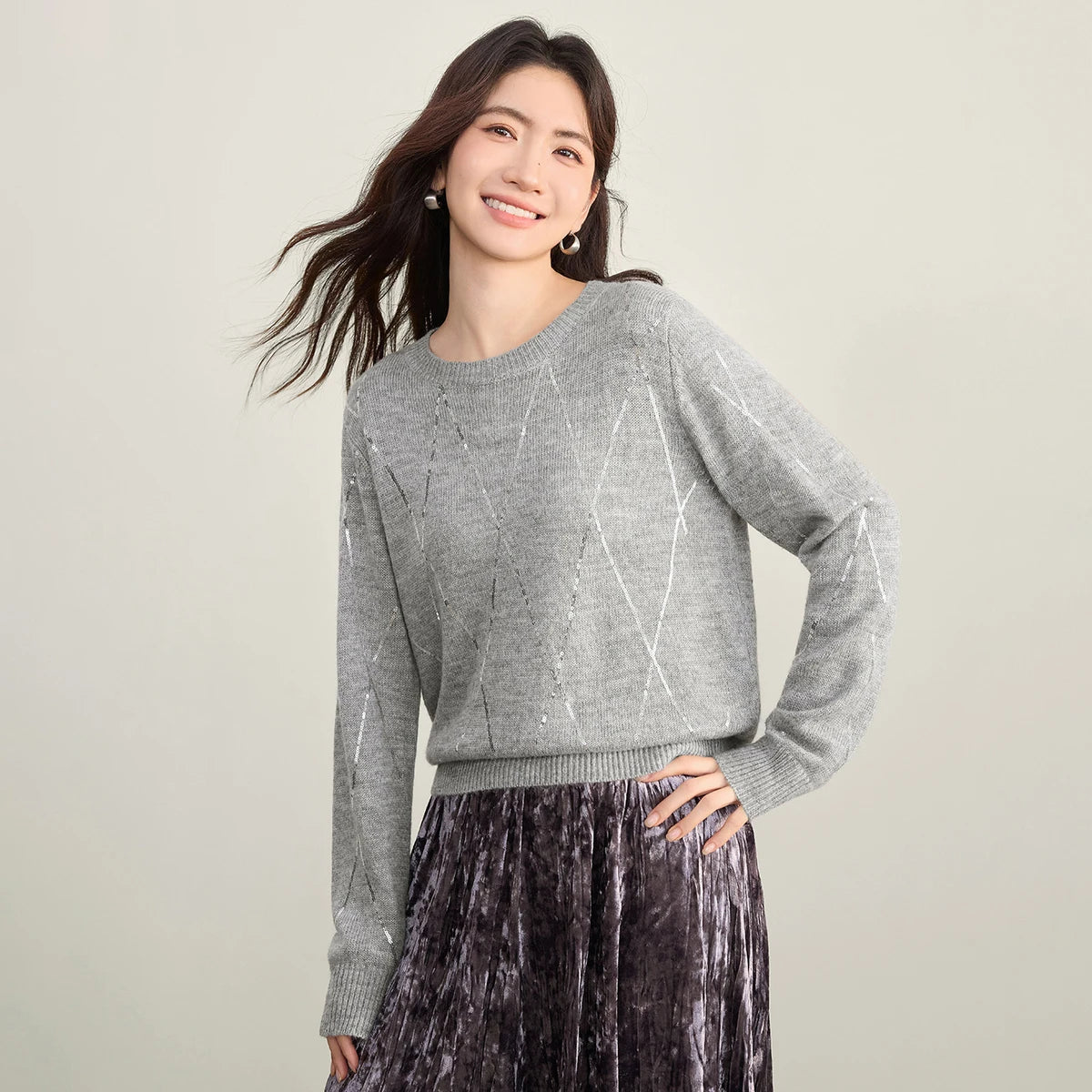 Argyle Crew-Neck Sweater