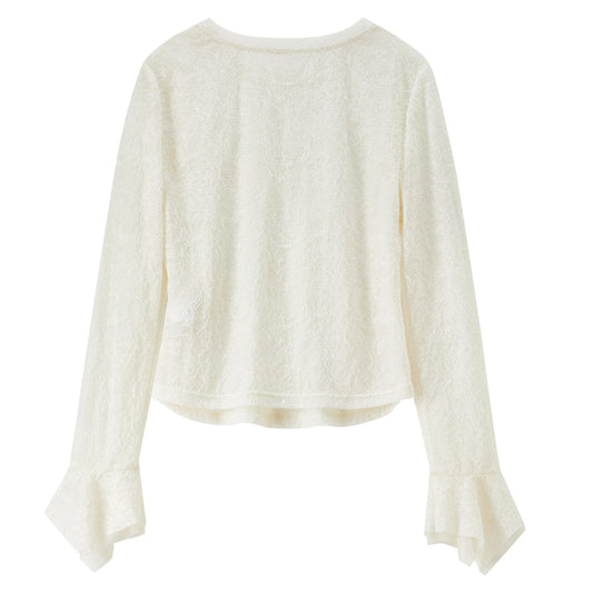 Flared-Sleeve Lace Top