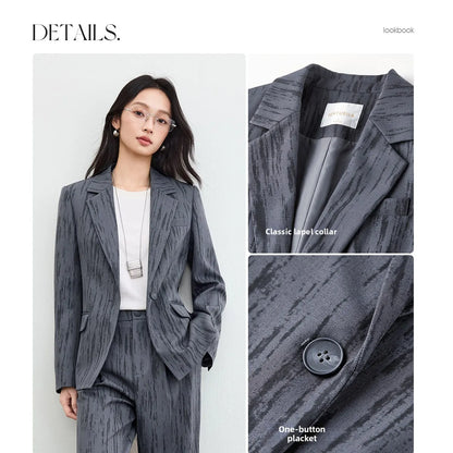 Textured Single-Button Blazer