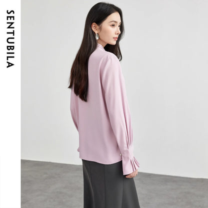 V-Neck Tie-Detail Blouse