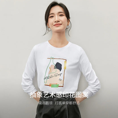 Abstract-Print Long-Sleeve Tee
