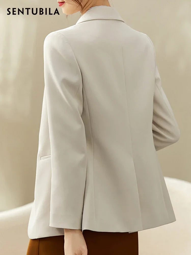 Single-Button Notched-Lapel Blazer