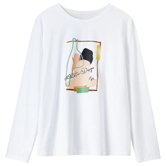 Abstract-Print Long-Sleeve Tee