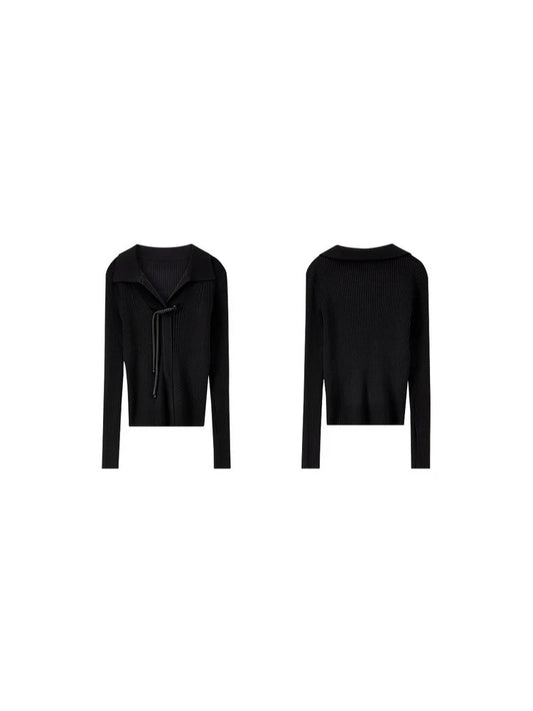 Tie-Front Collared Top