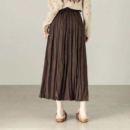 Crinkled A-Line Skirt