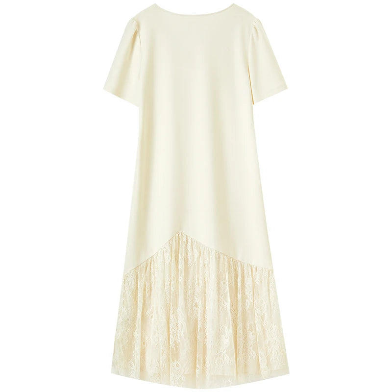 Lace-Hem Shift Dress