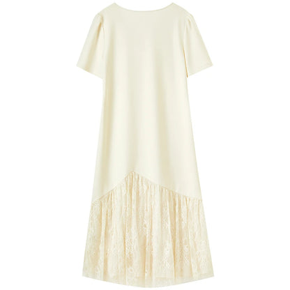 Lace-Hem Shift Dress