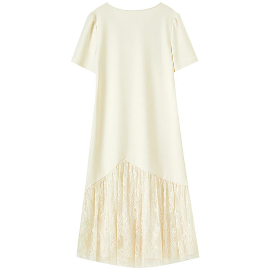 Lace-Hem Shift Dress
