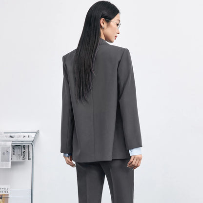Double-Breasted Notched-Lapel Blazer
