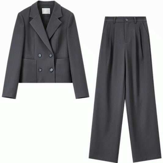 Double-Breasted Jacket and Pants Set