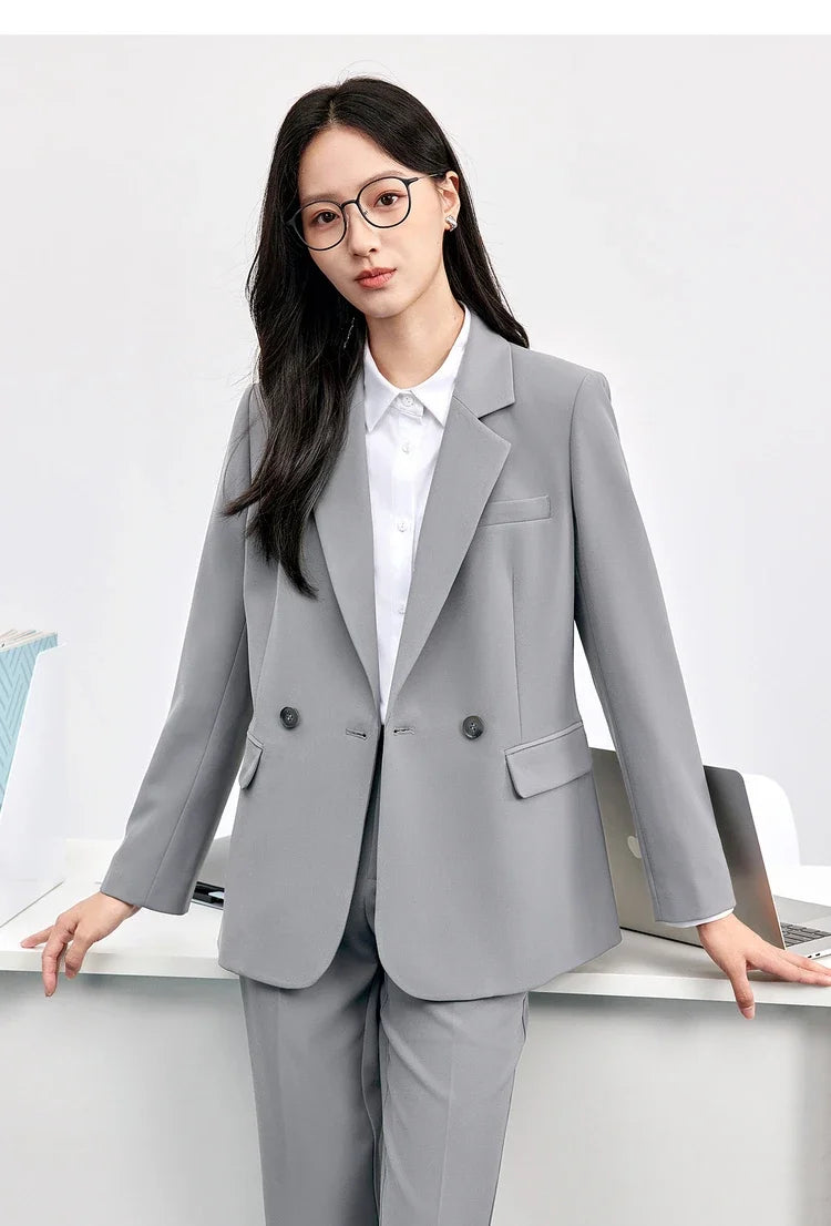 Double-Breasted Blazer and Pants Set