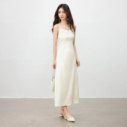 V-Neck Midi Slip Dress