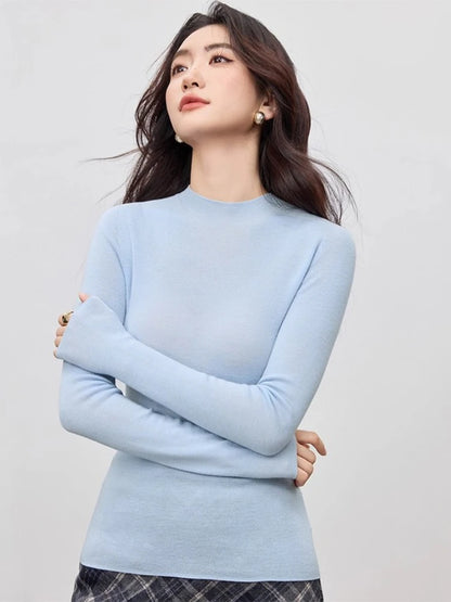 Mock-Neck Long-Sleeve Sweater