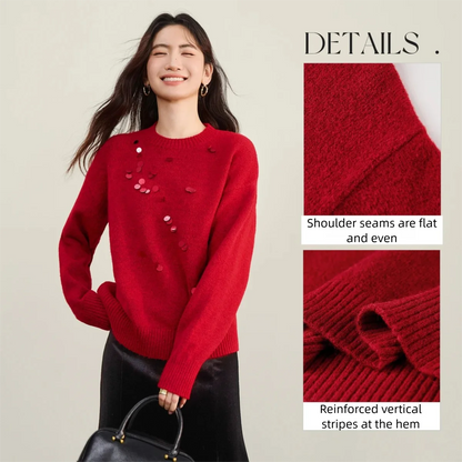 Sequin-Detail Crew-Neck Sweater