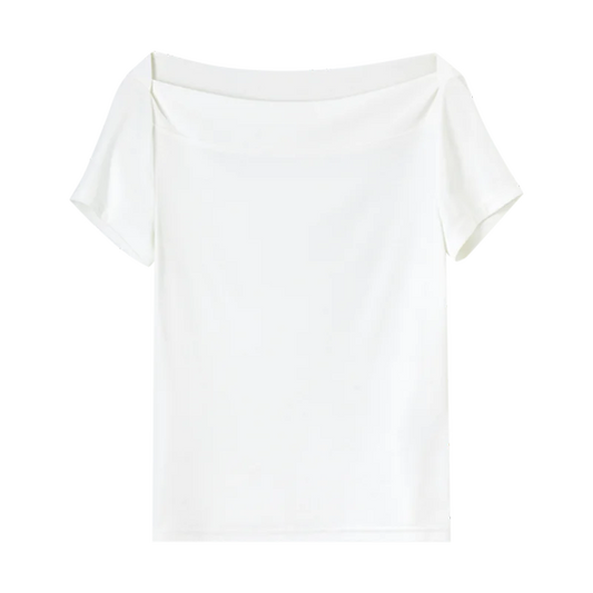 Boat-Neck Short-Sleeve Tee
