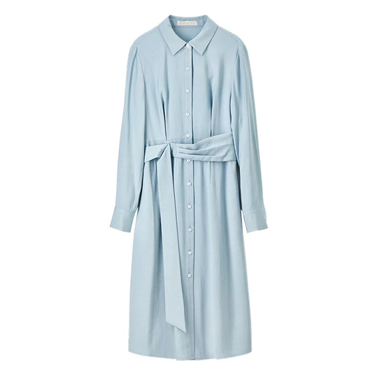 Tie-Waist Midi Shirt Dress