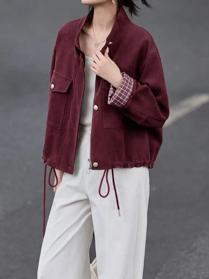Drawstring-Hem Pocket Jacket