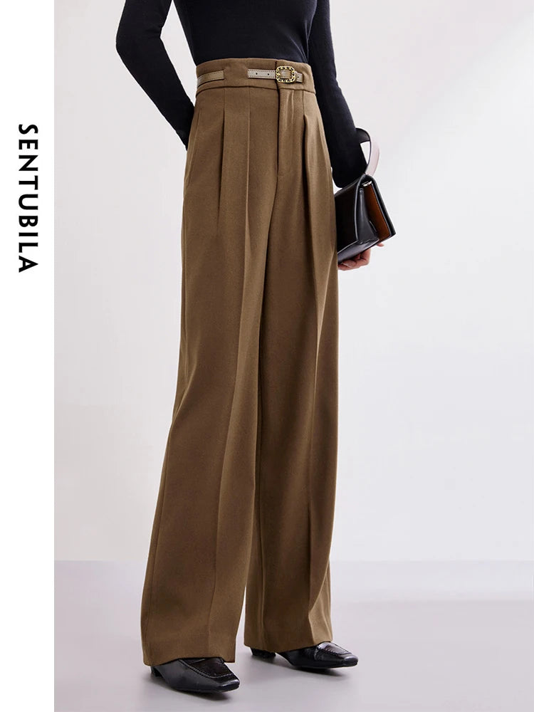 Pleated Wide-Leg Pants